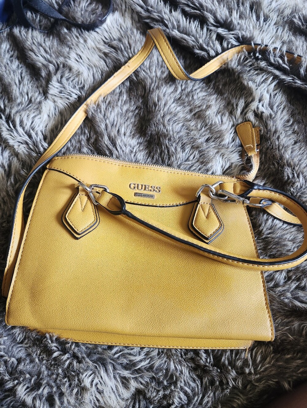 GUESS Yellow Leather-Style Crossbody Bag